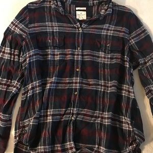 Maroon plaid flannel shirt